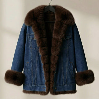Women's Fur Collar Denim Jacket