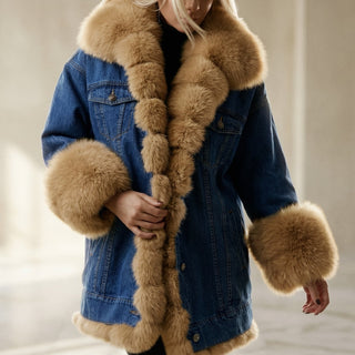 Women's Fur Collar Denim Jacket