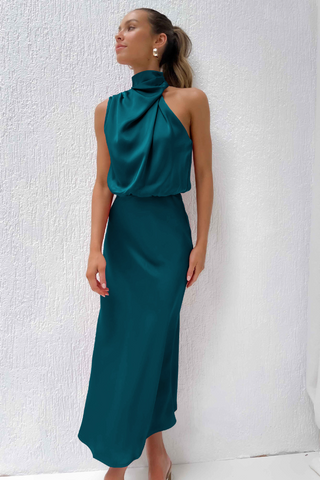 Women's Halter A-Line Midi Dress