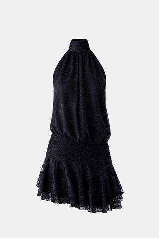 Women's Halter Backless Chiffon Mini Dress