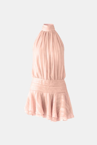 Women's Halter Backless Chiffon Mini Dress