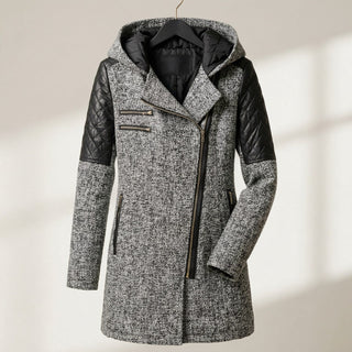 Women's Hooded Asymmetrical Moto Jacket