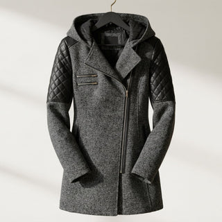 Women's Hooded Asymmetrical Moto Jacket