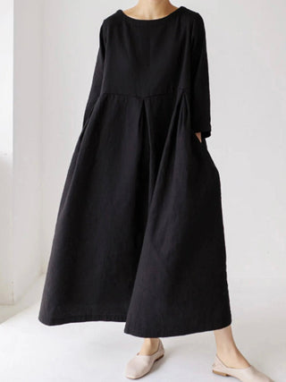 Women's Long Sleeve A-Line Maxi Dress