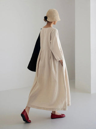 Women's Long Sleeve A-Line Maxi Dress