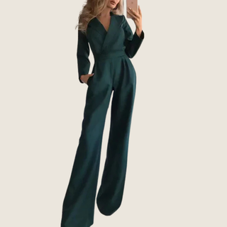 Women's Long-Sleeve Blazer Jumpsuit