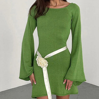 Women's Long Sleeve Fitted Mini Dress