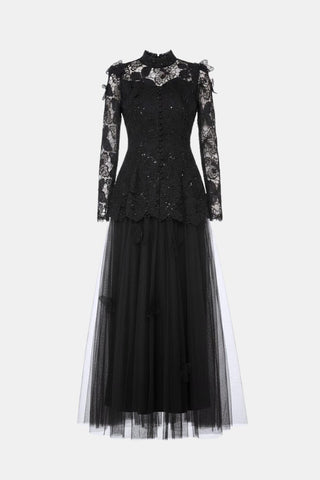 Women's Long Sleeve Lace Maxi Dress