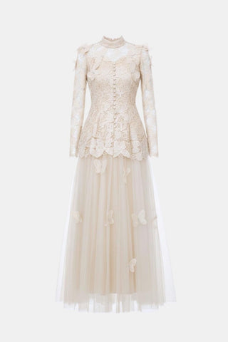 Women's Long Sleeve Lace Maxi Dress
