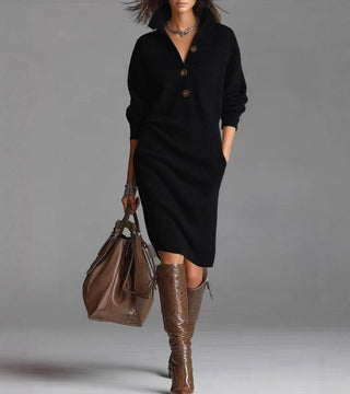 Women's Long Sleeve Midi Sweater Dress
