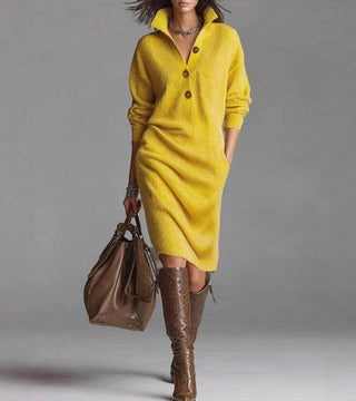 Women's Long Sleeve Midi Sweater Dress