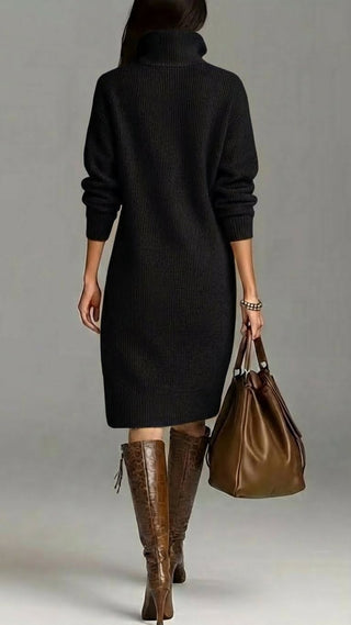 Women's Long Sleeve Midi Sweater Dress