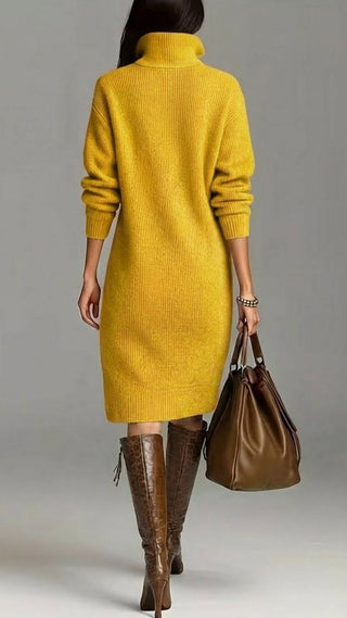 Women's Long Sleeve Midi Sweater Dress