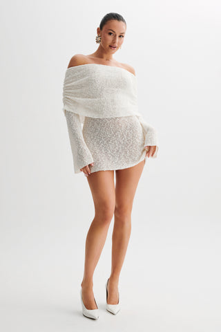 Women's Long Sleeve Off-Shoulder Mini Bodycon Dress