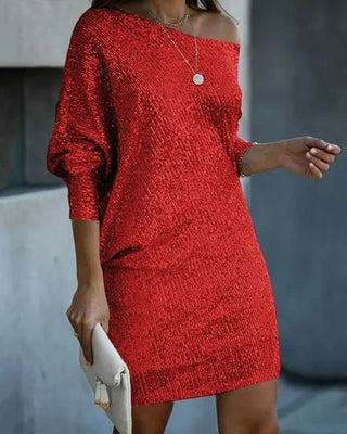 Women's Long Sleeve Off-Shoulder Mini Dress