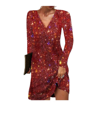 Women's Long Sleeve Sequin Mini Dress