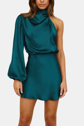 Women's One Shoulder Cocktail Mini Dress