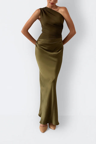 Women's One Shoulder Maxi Dress