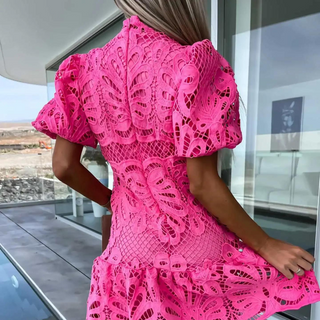 Women's Puff Sleeve A-Line Mini Dress