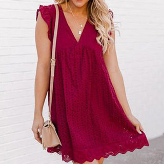 Women's Ruffle Sleeve A-Line Mini Dress