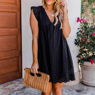 Women's Ruffle Sleeve A-Line Mini Dress