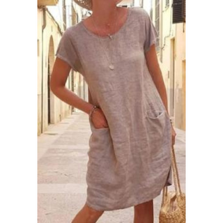 Women's Scoop Neck Casual Midi Dress