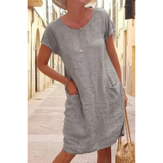 Women's Scoop Neck Casual Midi Dress