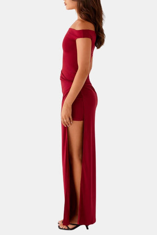 Women's Slit Off-Shoulder Maxi Dress