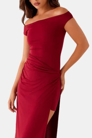 Women's Slit Off-Shoulder Maxi Dress