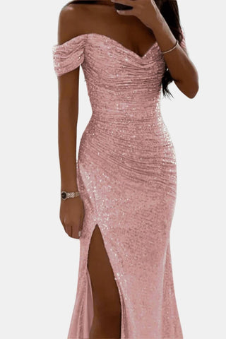 Women's Slit Off-Shoulder Maxi Dress