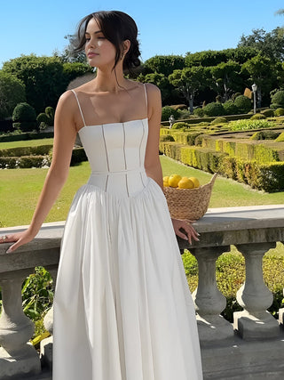 Women's Spaghetti Strap A-Line Midi Dress