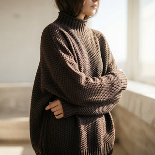 Women's Textured Mock Neck Sweater
