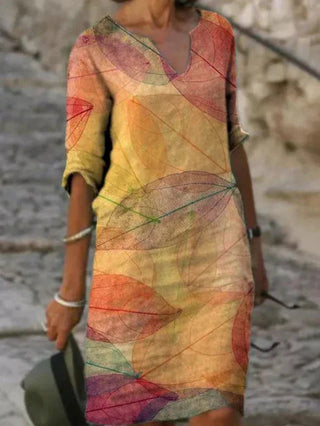 Women's V-Neck A-Line Midi Dress