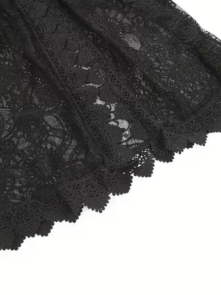 Women's V-Neck Lace Mini Dress