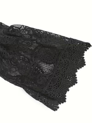 Women's V-Neck Lace Mini Dress