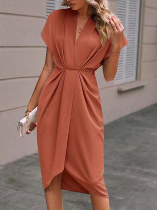Women's V-Neck Wrap Midi Dress