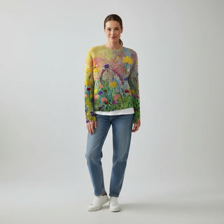 Women's Wildflower Floral Print Pullover Sweater