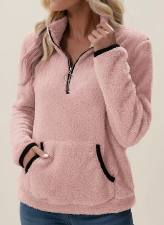 Women's Half-Zip Teddy Pullover Sweater