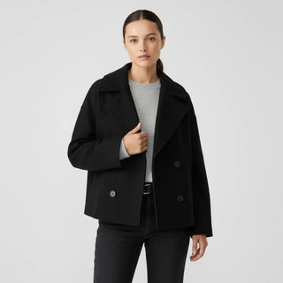 Women's Cropped Trench-Style Peacoat