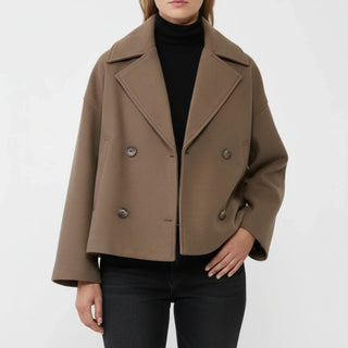 Women's Cropped Trench-Style Peacoat