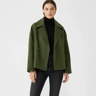 Women's Cropped Trench-Style Peacoat