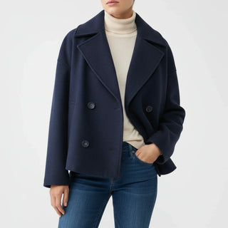 Women's Cropped Trench-Style Peacoat