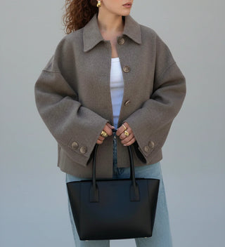 Women's Double-Breasted Cropped Pea Coat