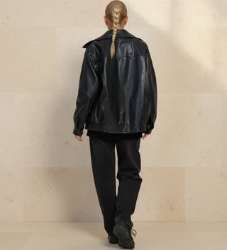 Women's Oversized Zip-Up Bomber Jacket