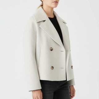 Women's Cropped Trench-Style Peacoat