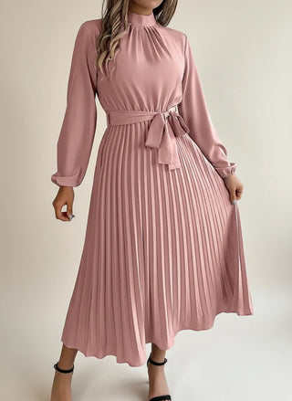 Women's Pleated A-Line Midi Dress