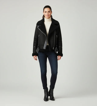 Women's Short Shearling Aviator Jacket