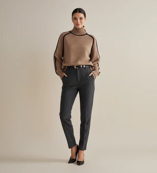 Women's Turtleneck Sweater with Contrast Trim