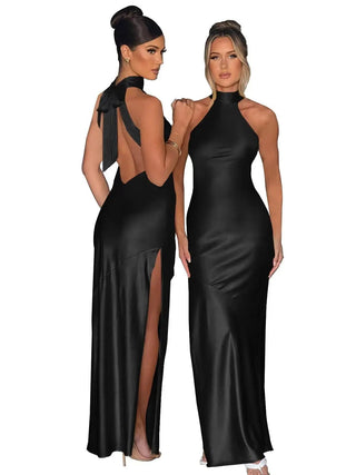 Women's Halter Evening Maxi Dress